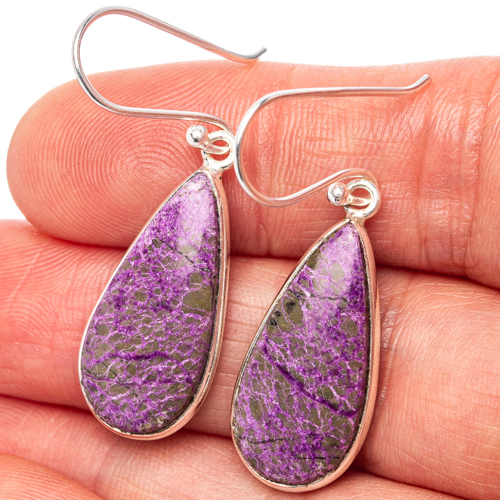 Stichtite Earrings 1 5/8" (.925 Sterling Silver)