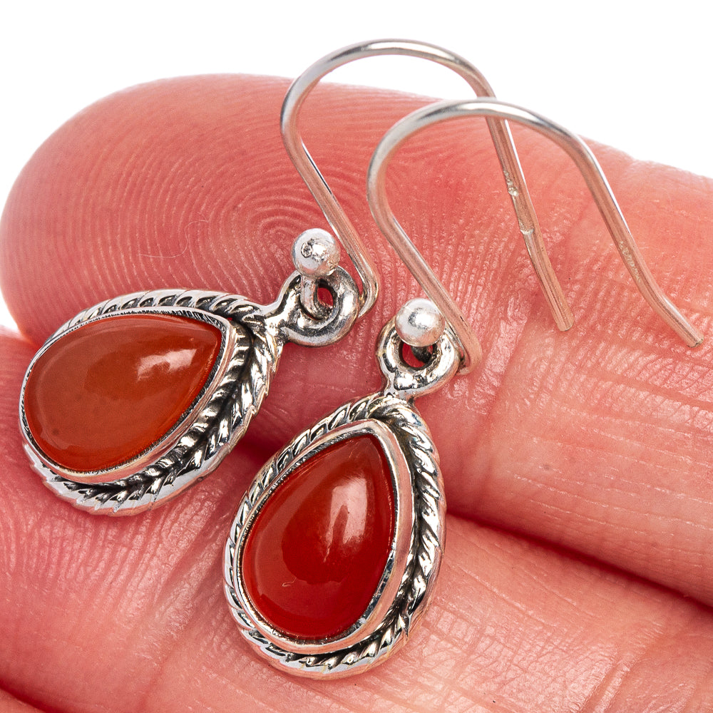 Carnelian Earrings 1 1/8" (925 Sterling Silver) E1006