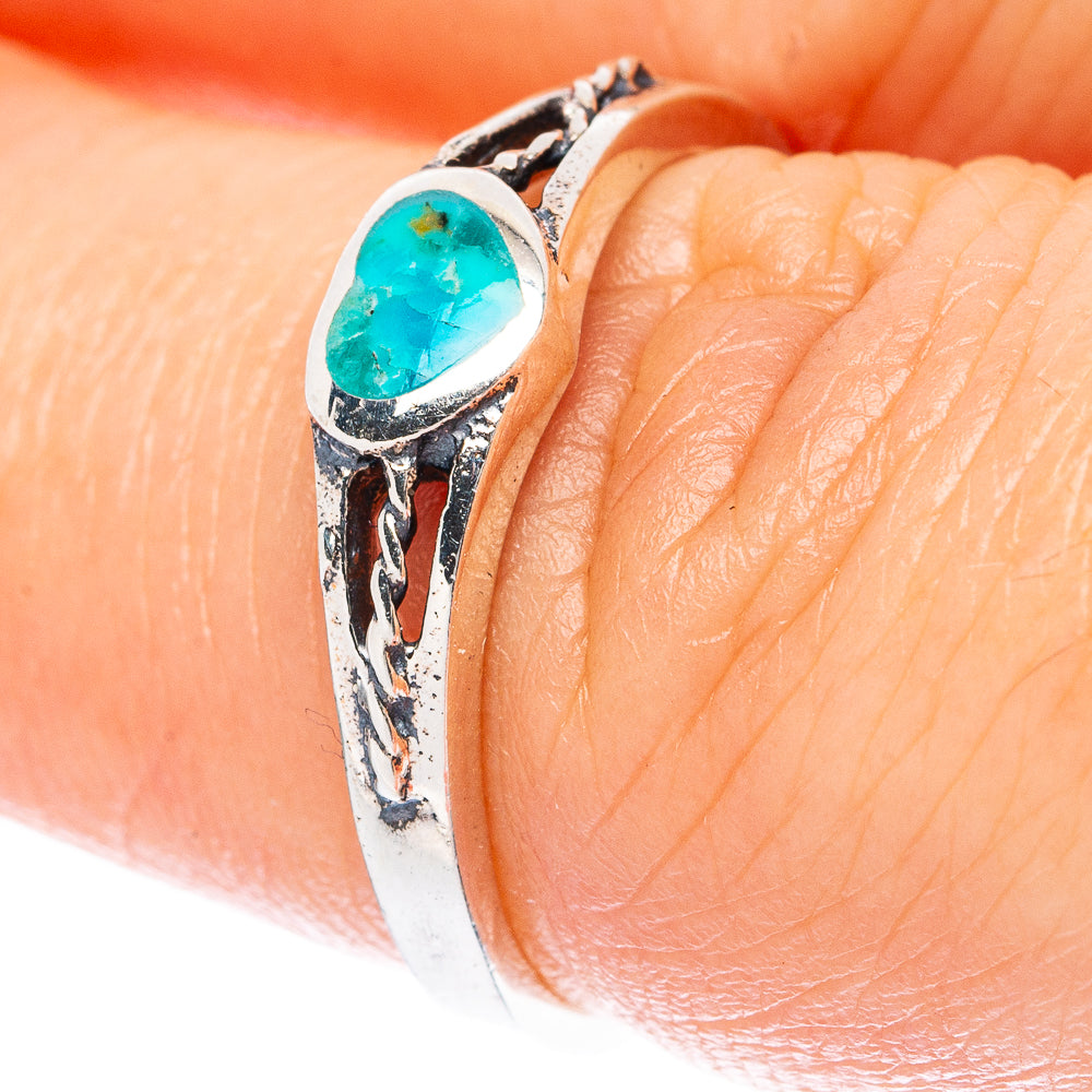 Rare Arizona Turquoise Heart Ring Size 6.75 (925 Sterling Silver) R3349