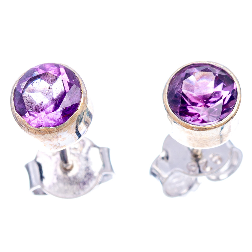 Amethyst Earrings 1/4" (.925 Sterling Silver)