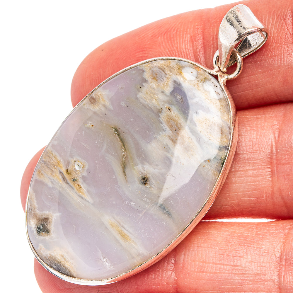 Ocean Jasper Pendant 1 7/8" (Silver Plated)