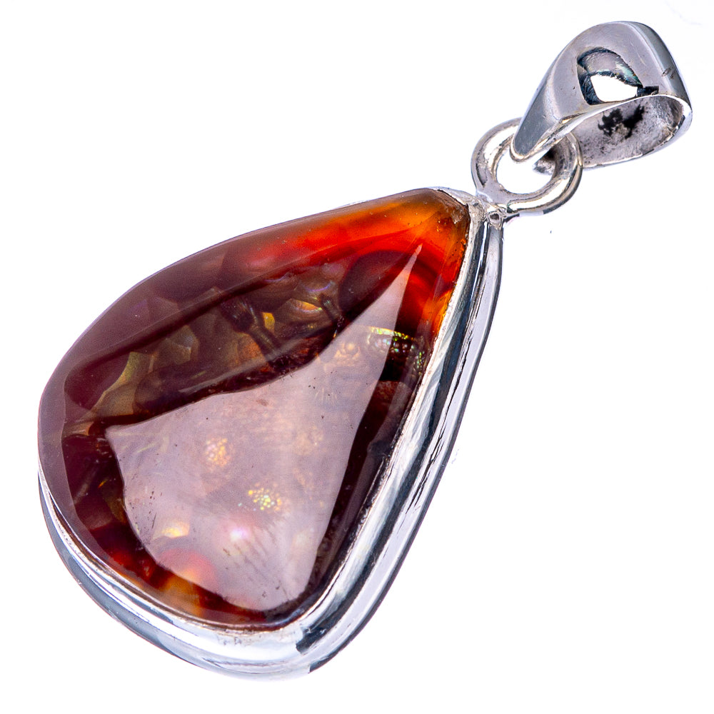 Rare Mexican Fire Agate Pendant 1 3/8" (925 Sterling Silver) P41080