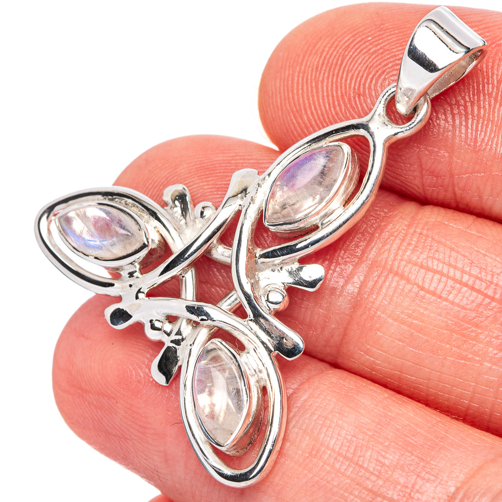 Asc Premium Rainbow Moonstone Pendant 1 1/2" (925 Sterling Silver) P42277