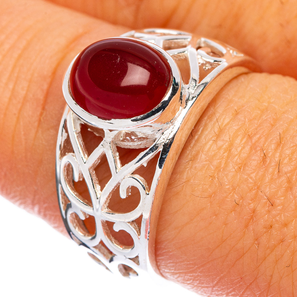 Red Onyx Ring Size 8 (925 Sterling Silver) R146103