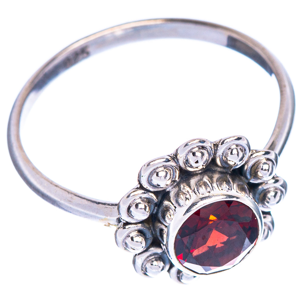 Garnet Dainty Ring Size 6.5 (925 Sterling Silver) R1022
