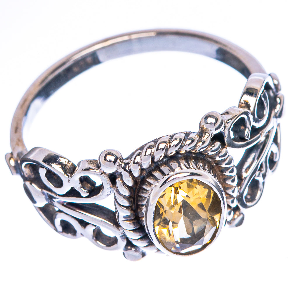 Faceted Citrine Ring Size 6.5 (925 Sterling Silver) R1429