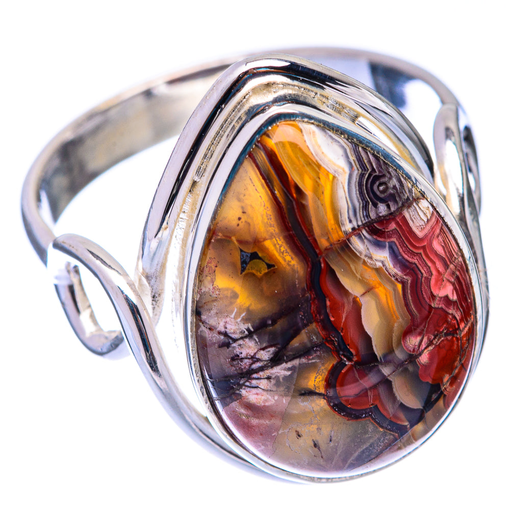 Crazy Lace Agate Ring Size 9.25 (925 Sterling Silver) R141111