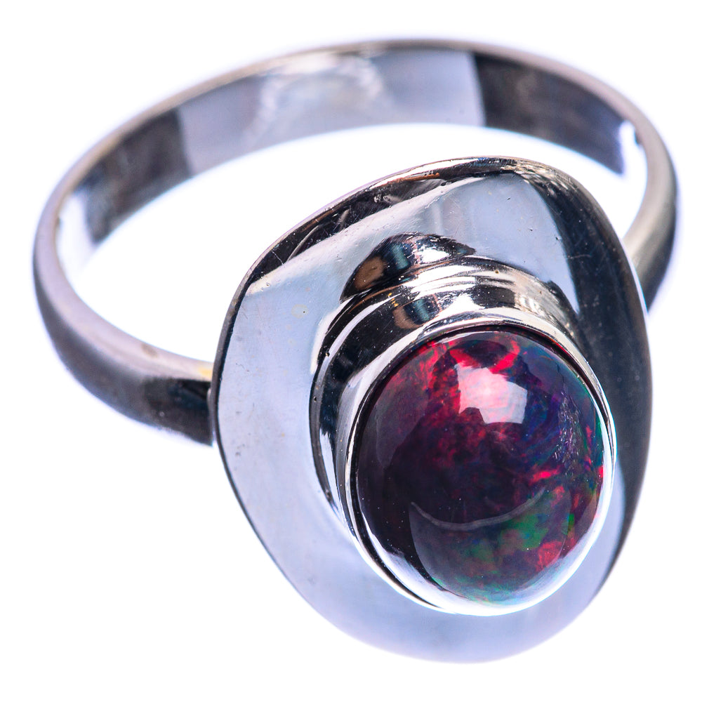 Black Opal 925 Sterling Silver Ring Size 9