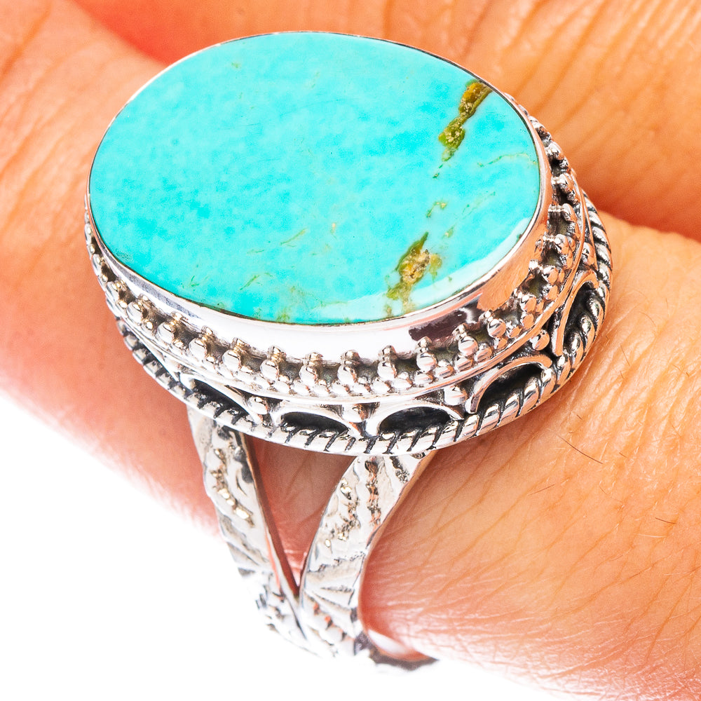 Rare Kingman Turquoise Ring Size 9 (925 Sterling Silver) R7573