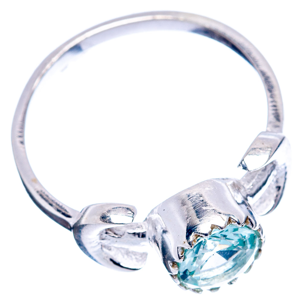 Blue Topaz Dainty Ring Size 6.75 (.925 Sterling Silver)