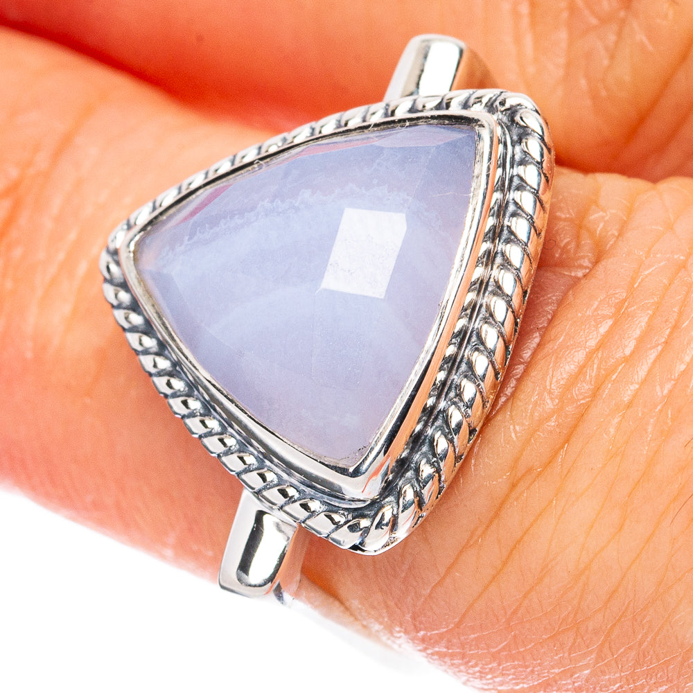 Premium Blue Lace Agate Ring Size 6 (925 Sterling Silver) R3593