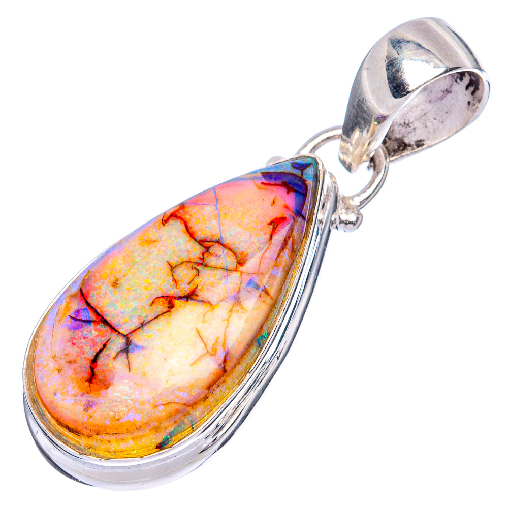 Rare Sterling Opal Pendants 1 3/8" (925 Sterling Silver) P43284