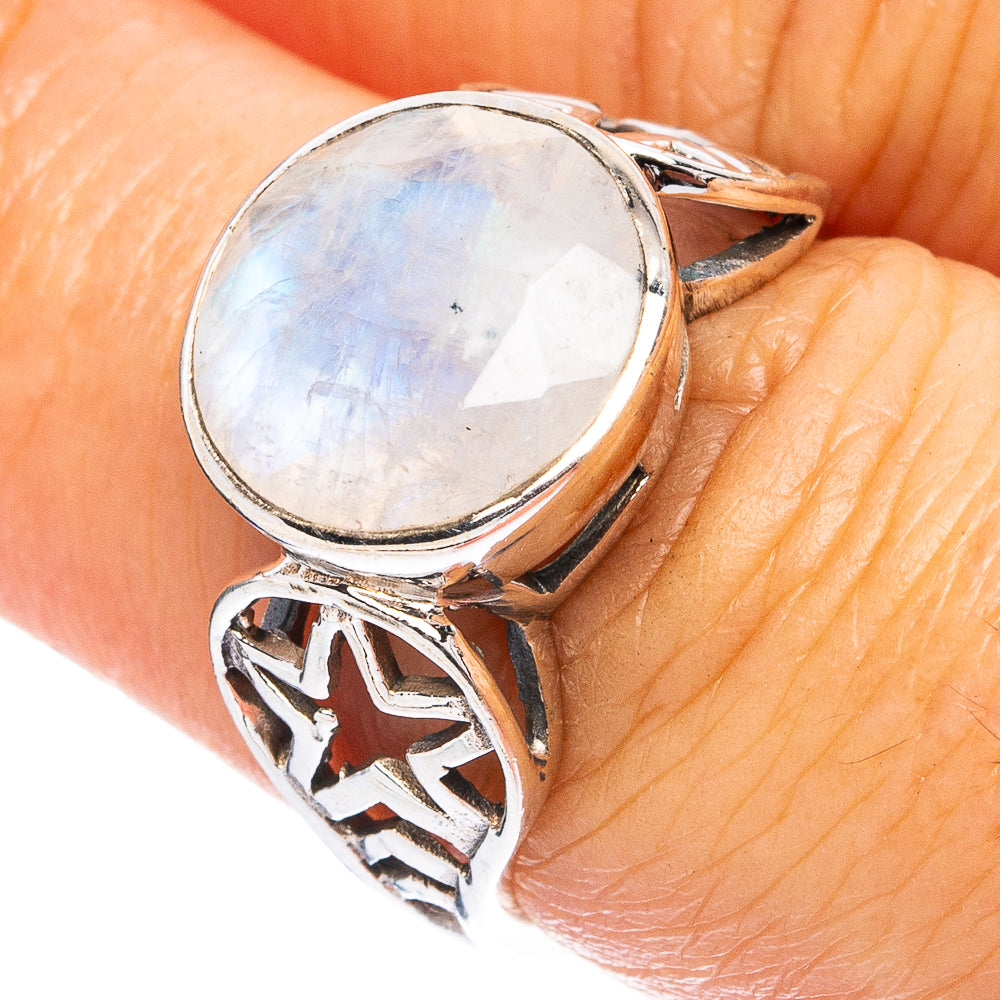 Rainbow Moonstone Ring Size 7 (925 Sterling Silver) R4788