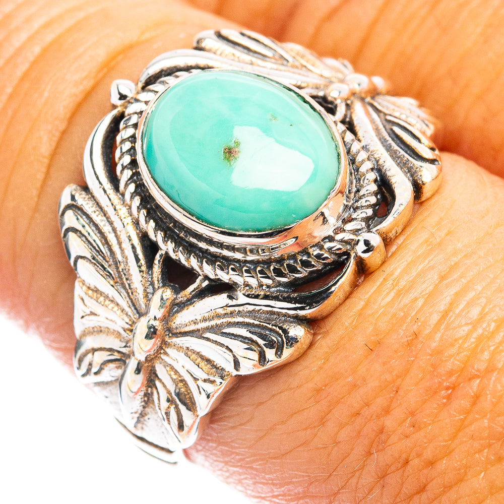 Kingman Turquoise Butterfly Ring Size 8.25 (.925 Sterling Silver)