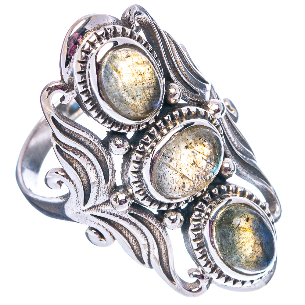 Labradorite Ring Size 7.5 (.925 Sterling Silver)
