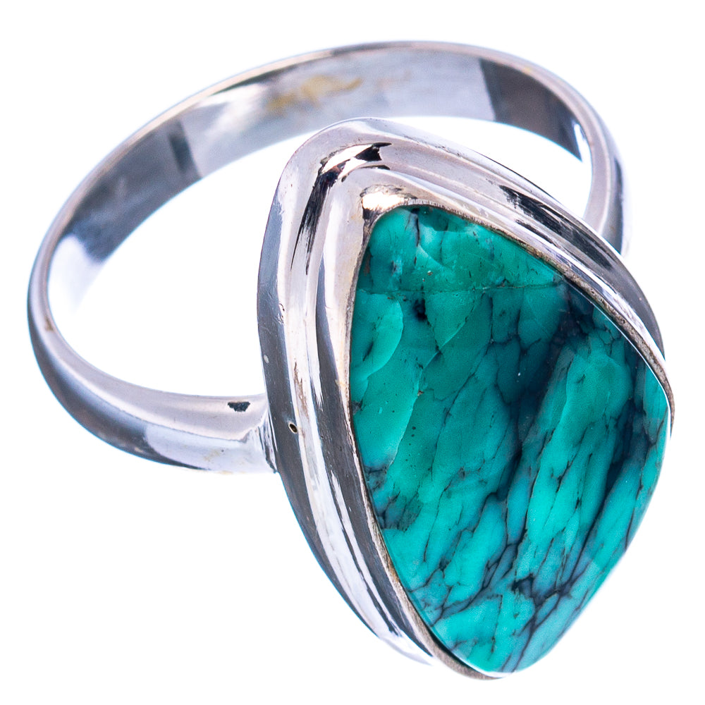 Rare Black Bridge Variscite Ring Size 9 (.925 Sterling Silver)