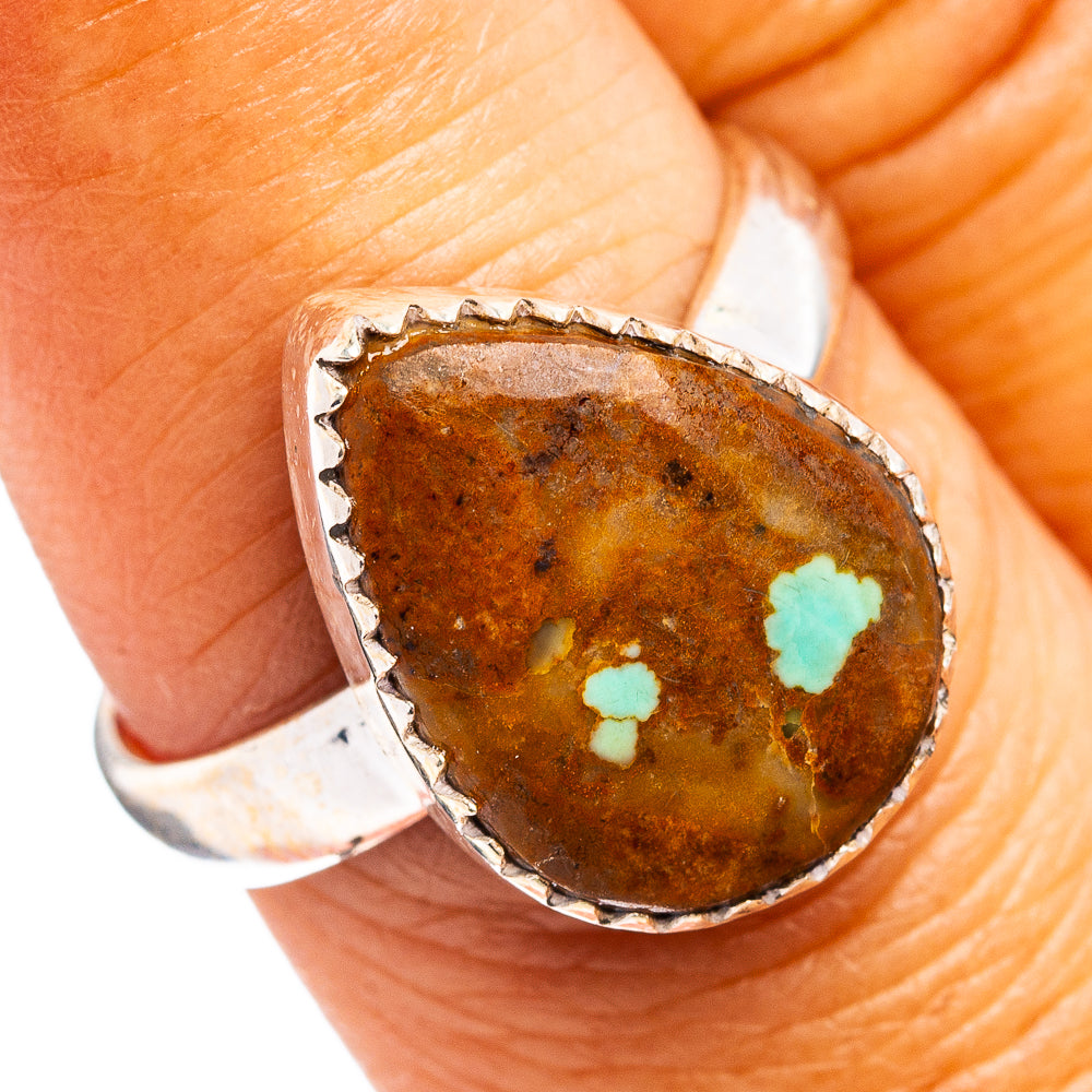 Rare Number 8 Mine Turquoise Ring Size 7.75 (.925 Sterling Silver)