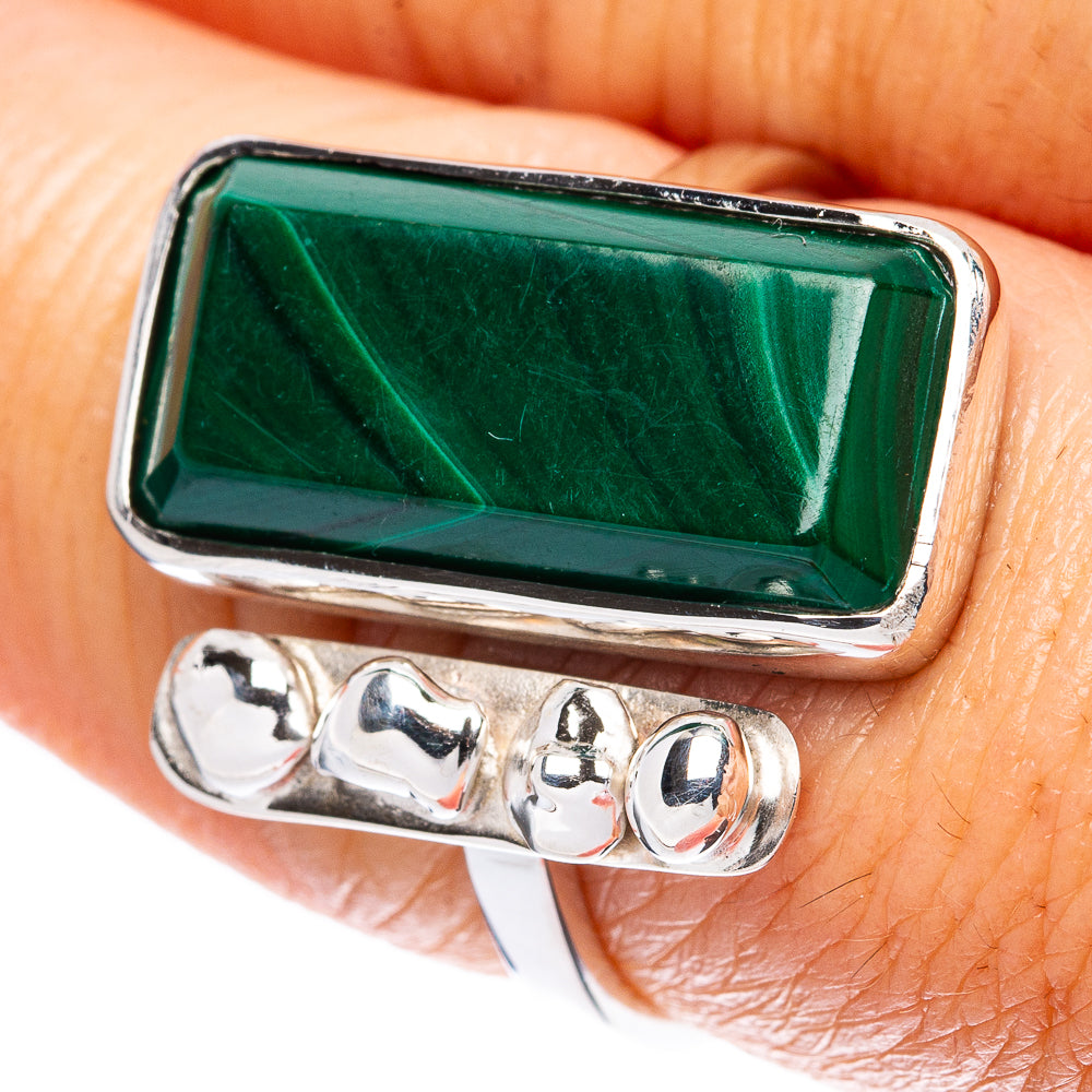 Asc Premium Malachite Ring Size 8 (925 Sterling Silver) R3447