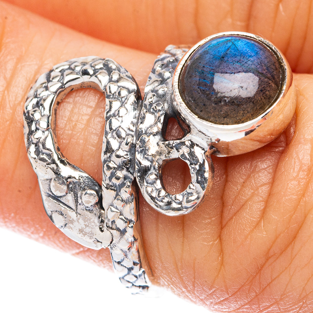 Value Labradorite Snake Ring Size 5.75 (925 Sterling Silver) R3317