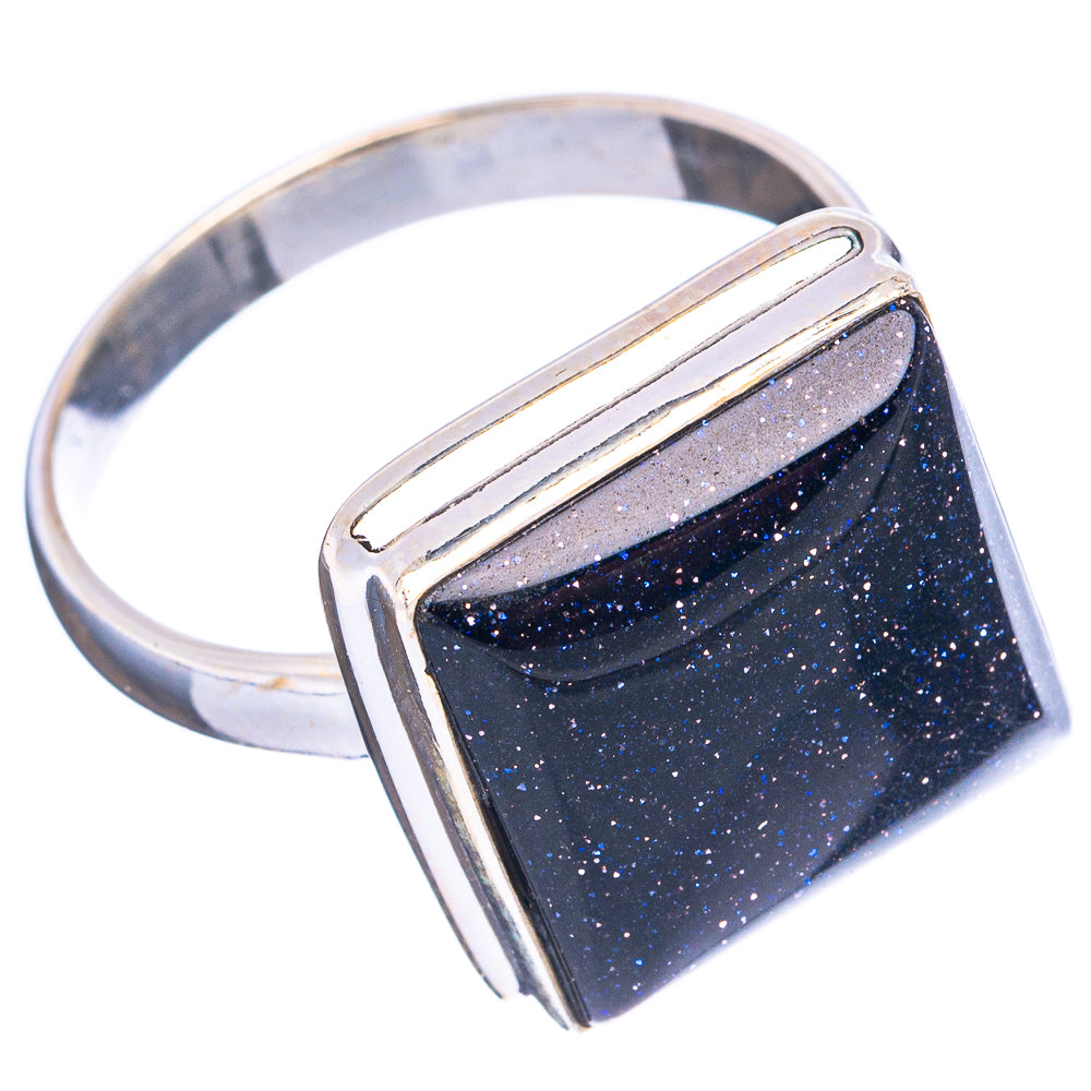 Blue Goldstone Ring Size 9.75 (.925 Sterling Silver)