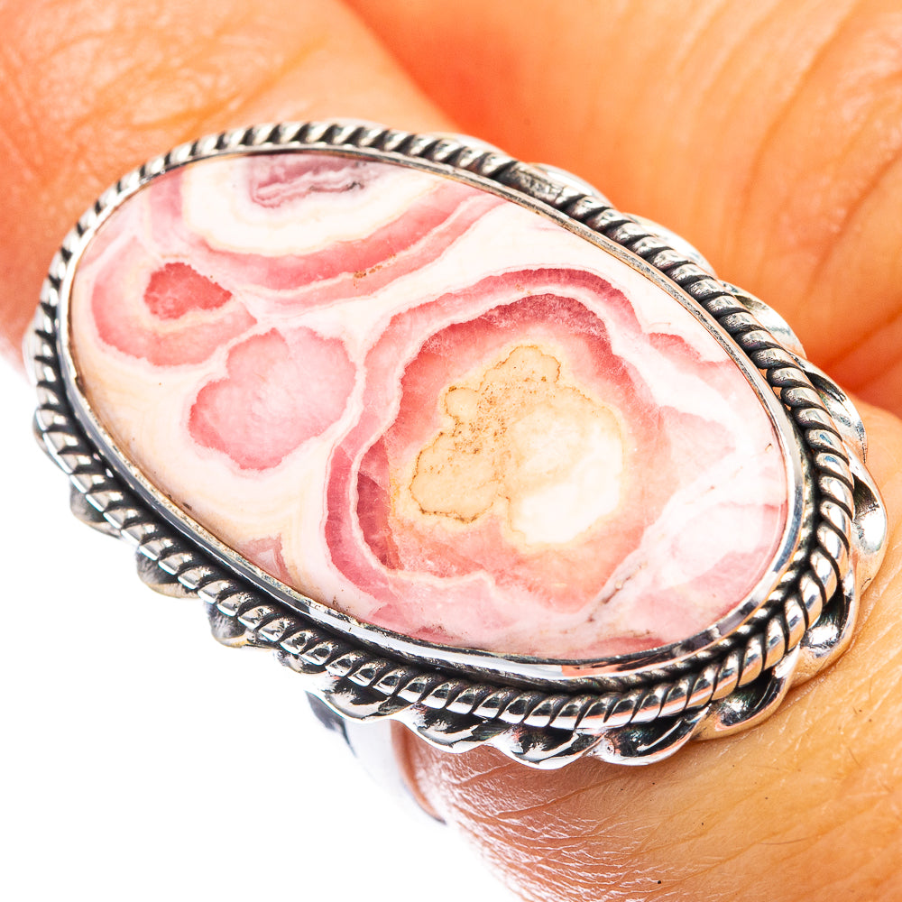 Large Rhodochrosite Stalactite Ring Size 6 (925 Sterling Silver) R142506