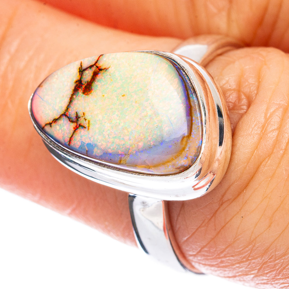 Rare Sterling Opal Ring Size 7.5 (925 Sterling Silver) R2832