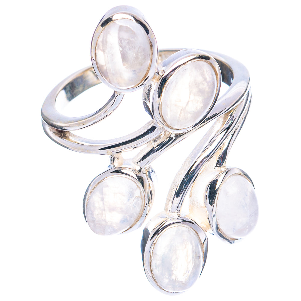 Rainbow Moonstone Ring Size 7.5 (925 Sterling Silver) R4749