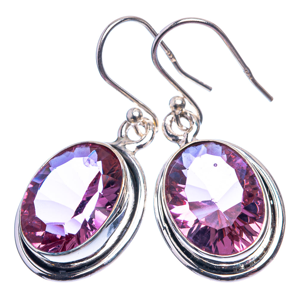 Faceted Alexandrite (Lab.) Earrings 1 3/8" (925 Sterling Silver) E432423