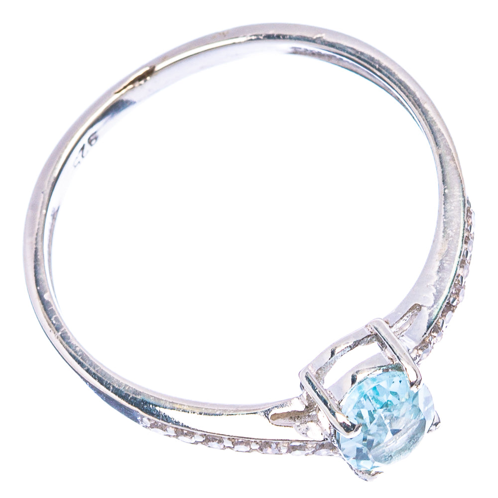 Value Faceted Blue Topaz, Cubic Zirconia Ring Size 9 (.925 Sterling Silver)