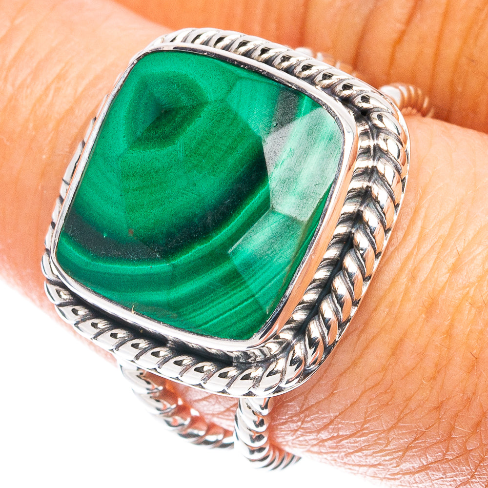 Premium Malachite Ring Size 8 (925 Sterling Silver) R8109