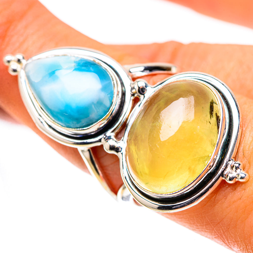 Large Prehnite, Larimar Ring Size 8.25 (925 Sterling Silver) RING138647
