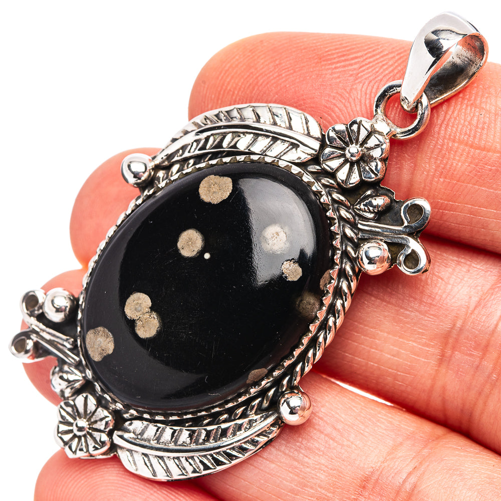 Premium Galaxy Obsidian Pendant 2 1/8" (.925 Sterling Silver)