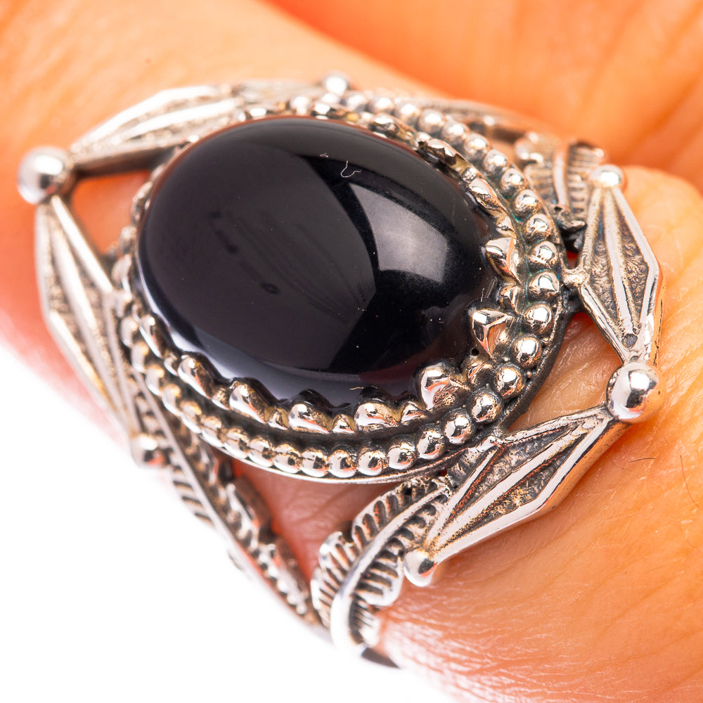 Black Onyx Ring Size 7.5 (925 Sterling Silver) R140695