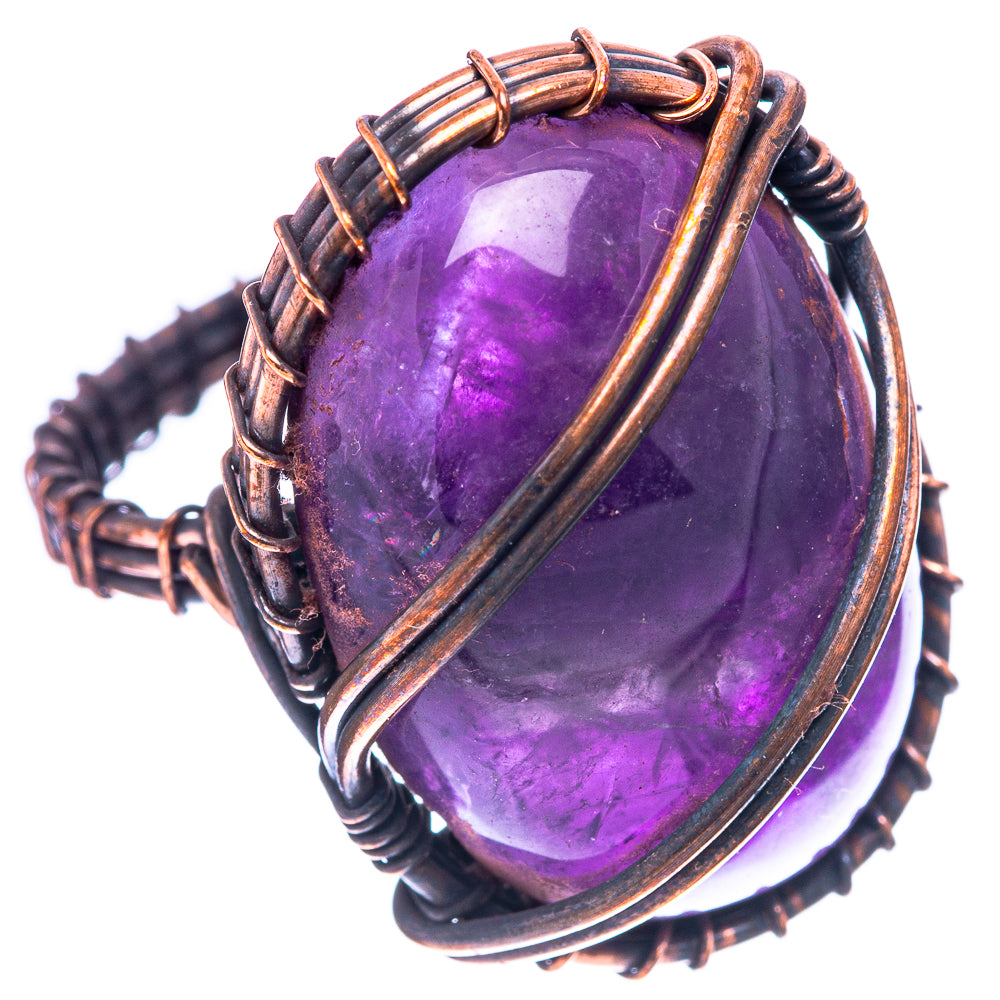 Amethyst Ring Size 7.5 (Oxidized Copper)