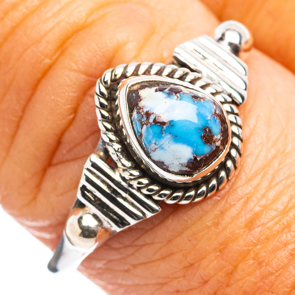 Golden Hills Turquoise Dainty Ring Size 9 (.925 Sterling Silver)
