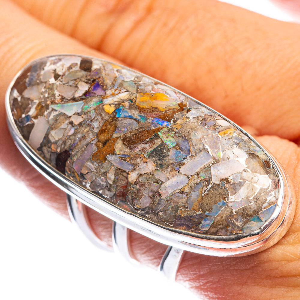Huge Brecciated Ethiopian Opal Ring Size 8.25 (925 Sterling Silver) R144225