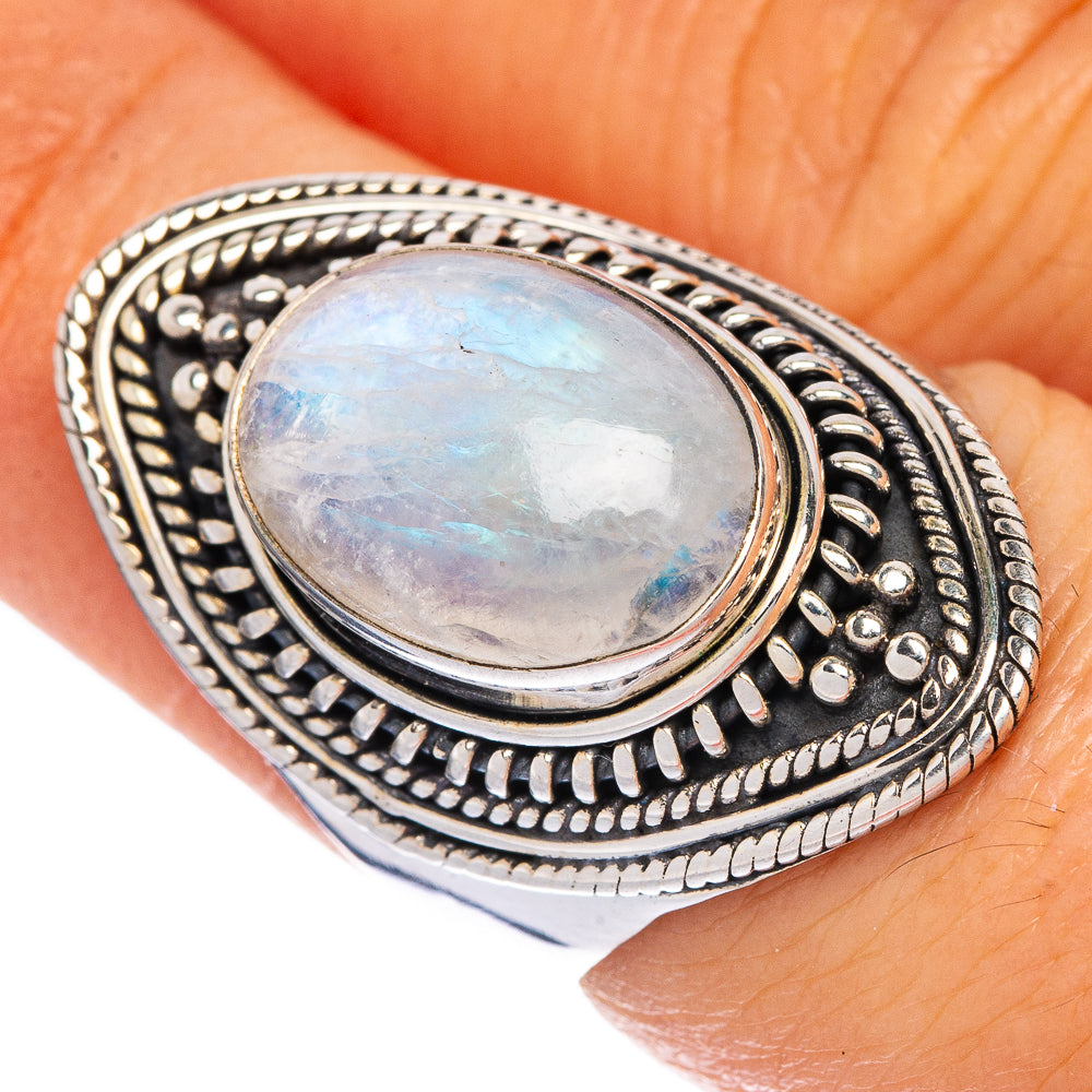Rainbow Moonstone Ring Size 7 (925 Sterling Silver) R1254