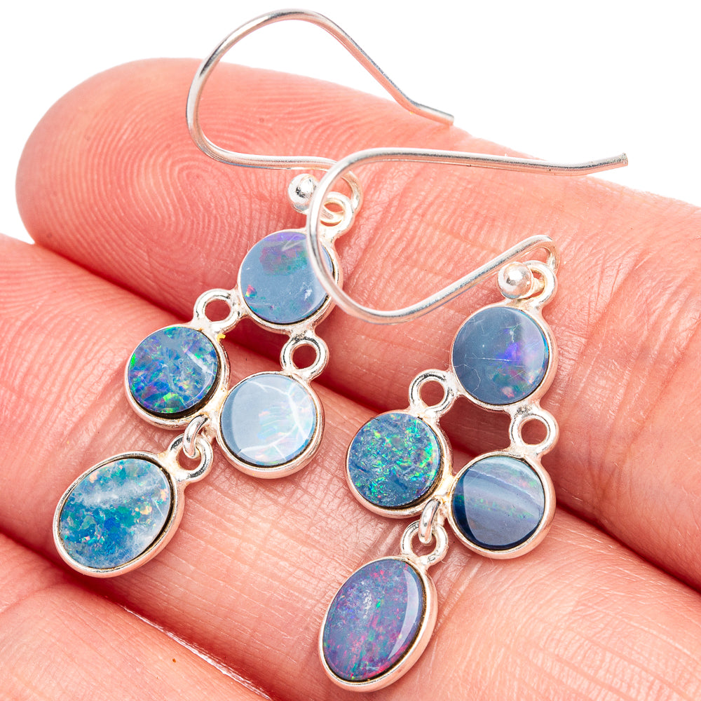 Rare Triplet Opal Earrings 1 1/2" (925 Sterling Silver) E433293