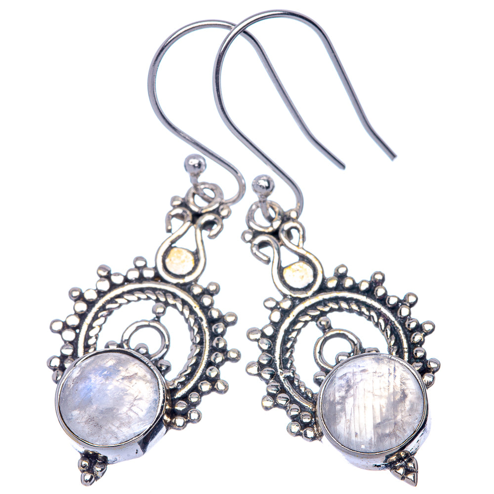 Rainbow Moonstone EarDainty Rings 1 3/4" (925 Sterling Silver) E433136