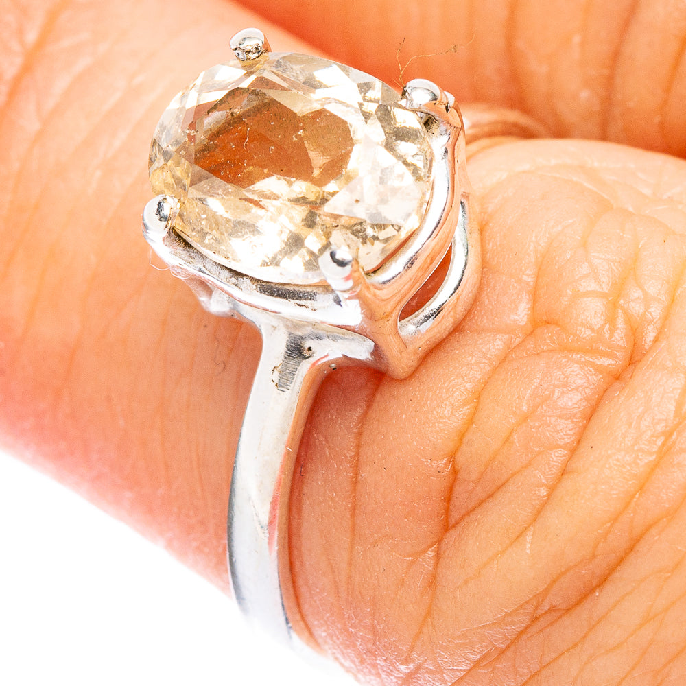 Rare Faceted Yellow Beryl Ring Size 6.25 (925 Sterling Silver) R146789
