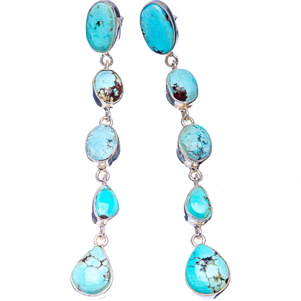 Exclusive Golden Hills Turquoise Earrings 3 5/8" (.925 Sterling Silver)