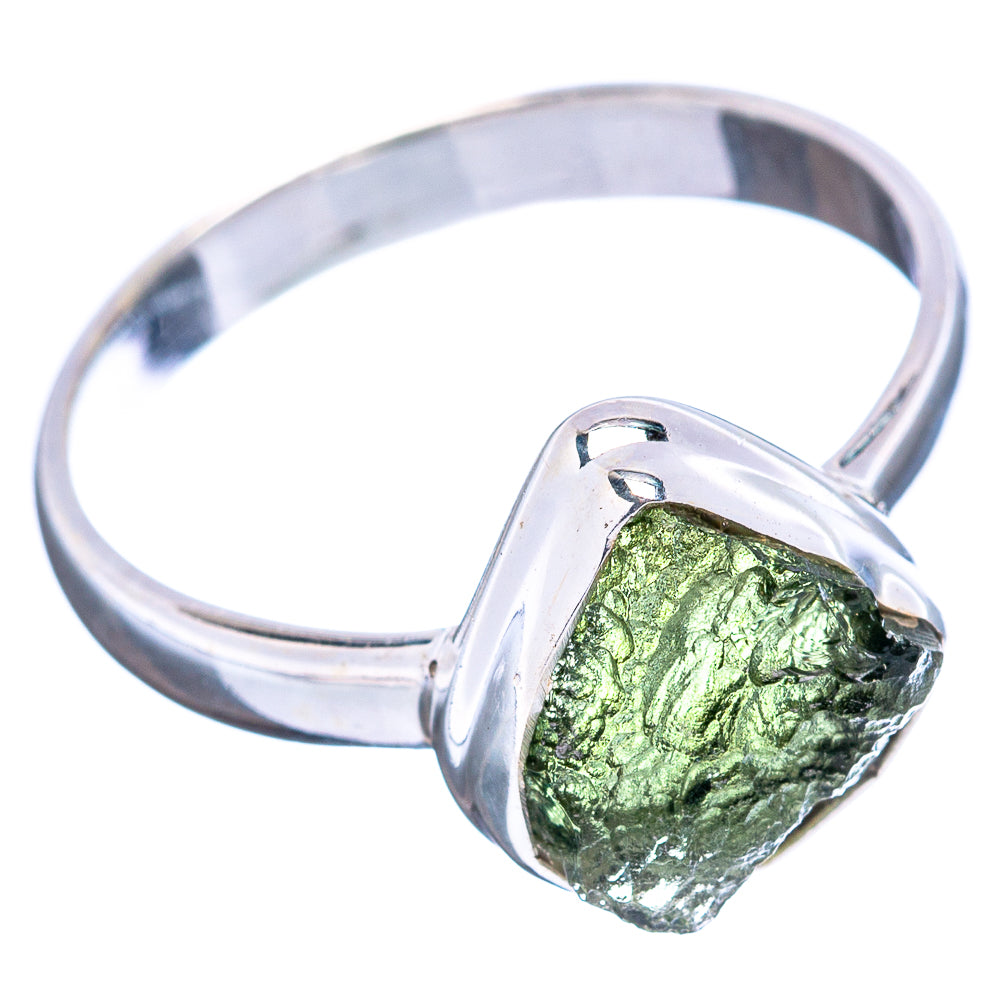 Rare Czech Moldavite Ring Size 9 (.925 Sterling Silver)