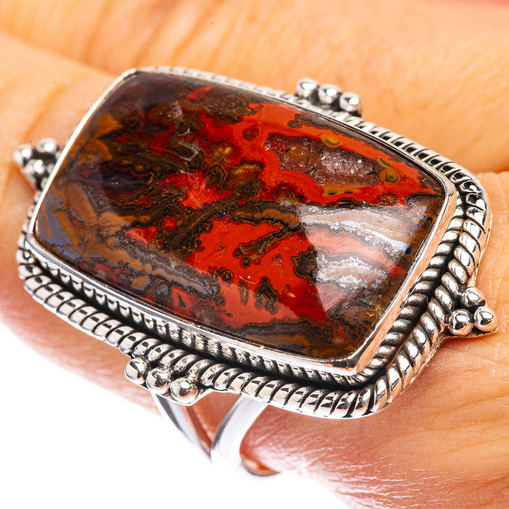 Huge Moroccan Agate Ring Size 9.75 (925 Sterling Silver) R142722