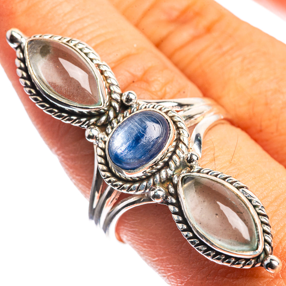 Large Kyanite, Aquamarine 925 Sterling Silver Ring Size 9