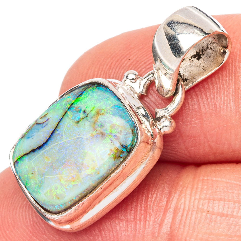 Rare Sterling Opal Pendant 1 1/8" (925 Sterling Silver) P42894