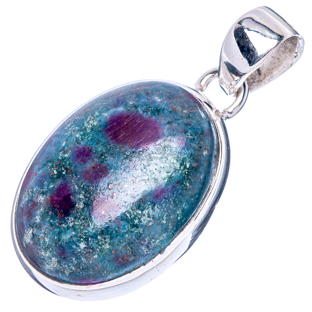 Ruby Fuchsite Pendant 1 3/8" (925 Sterling Silver) P42448