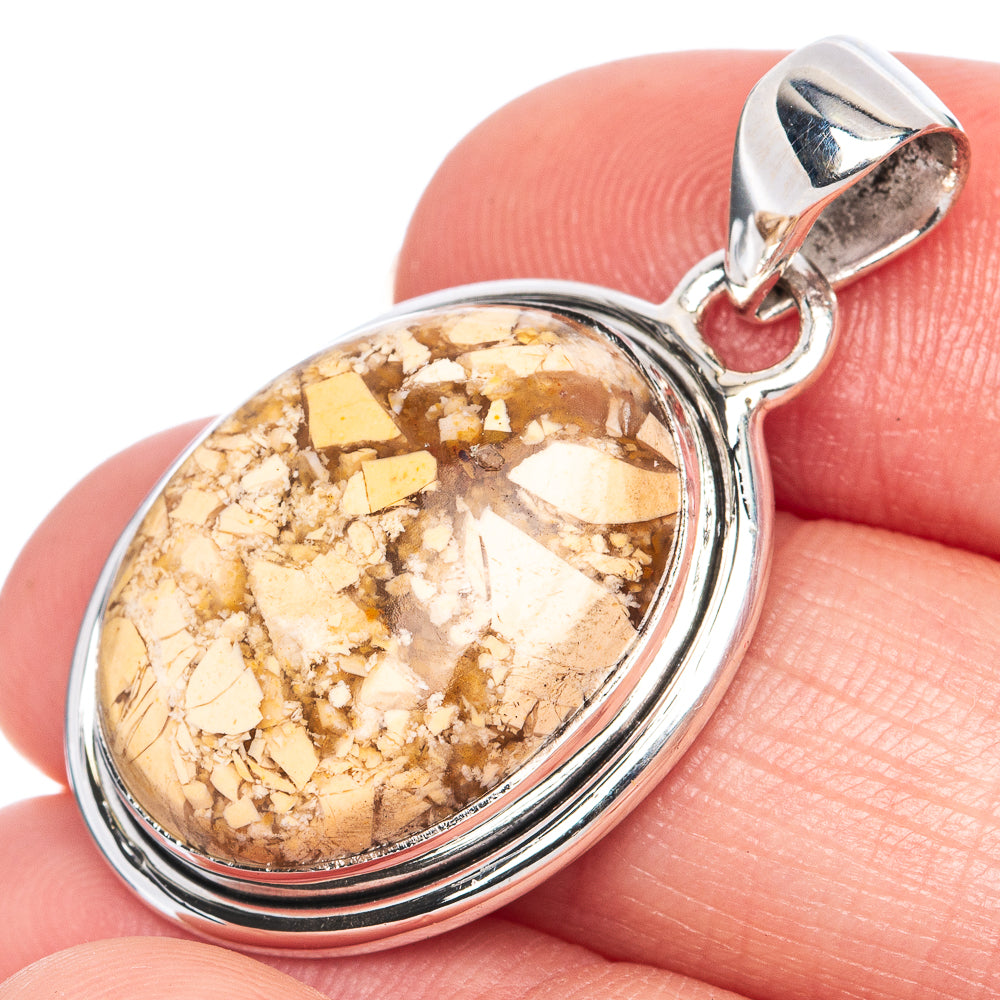 Brecciated Mookaite Jasper Pendant 1 3/8" (925 Sterling Silver) P41415