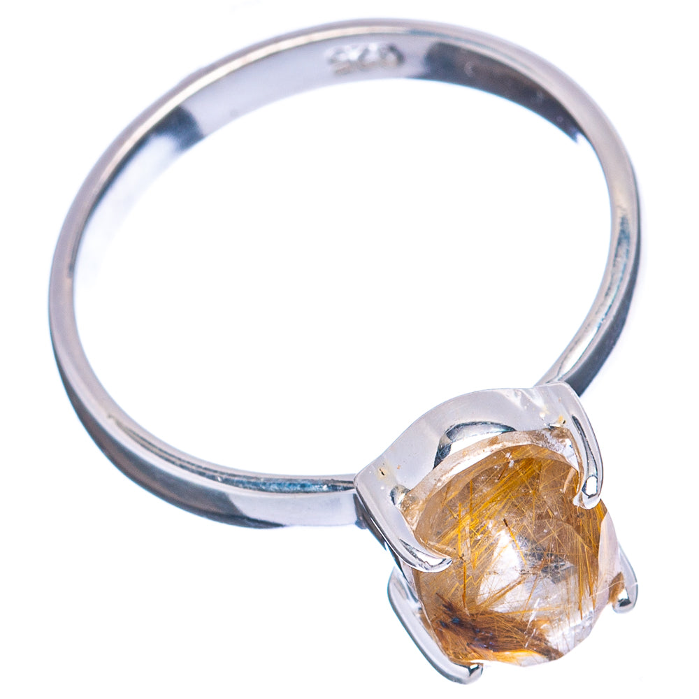 Rutilated Quartz Ring Size 8 (.925 Sterling Silver)
