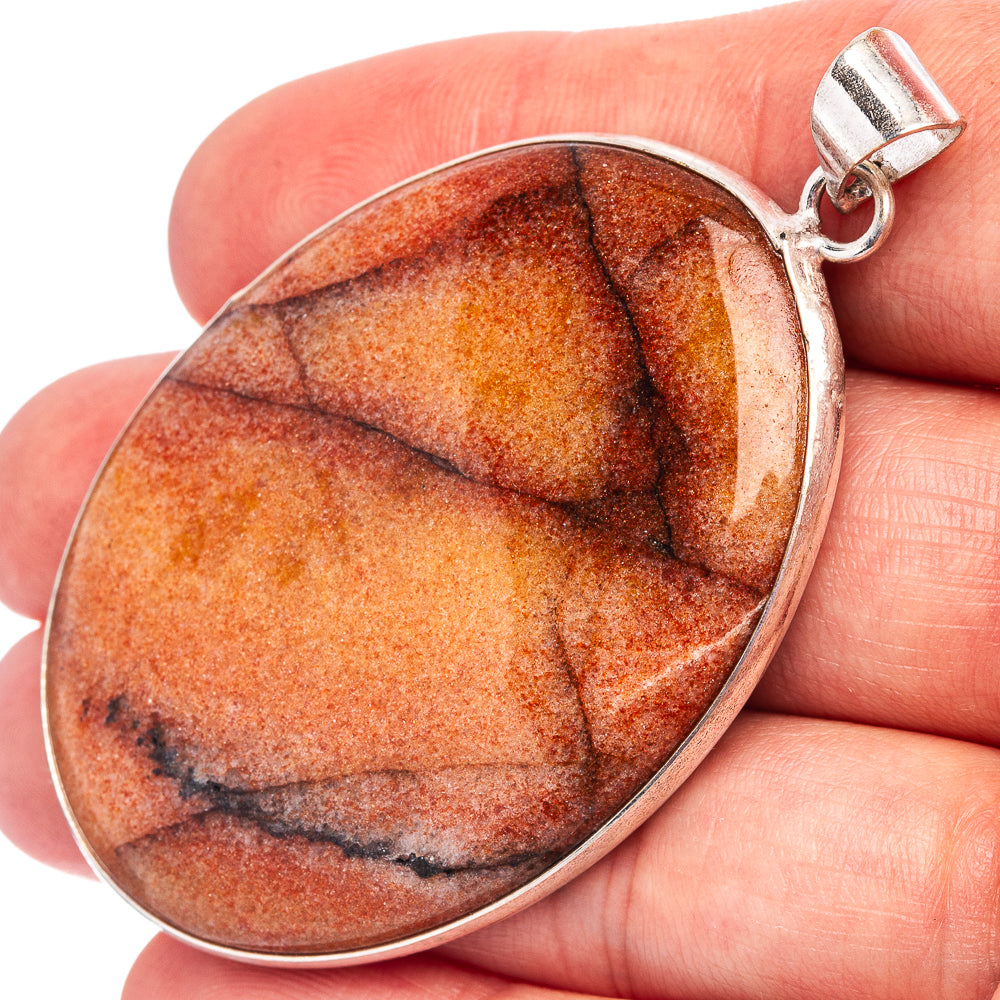 Sunstone Pendant 2 3/8" (Silver Plated)