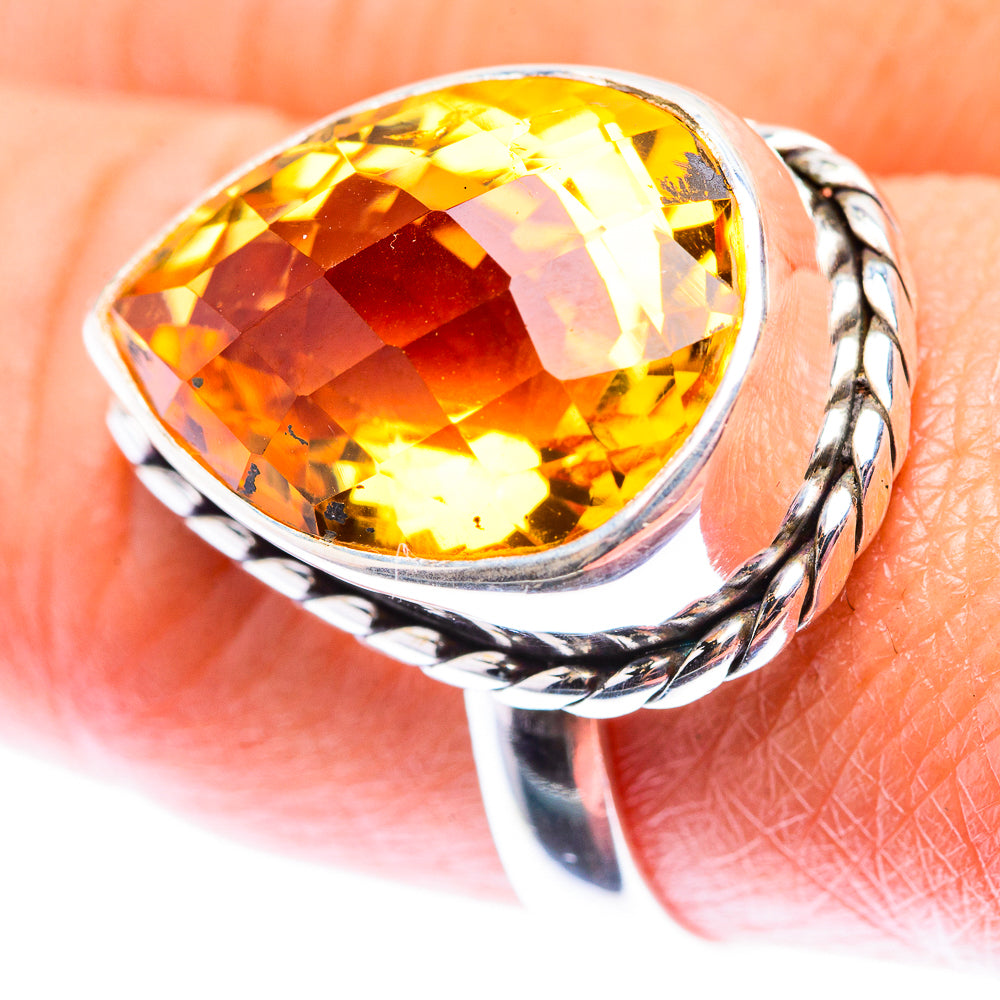 Faceted Citrine Ring Size 8.75 (925 Sterling Silver) RING140121